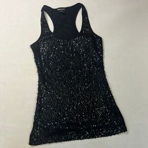 Wet Seal Tank Top Women’s Size M Racerback Black Knit Sequin Tank